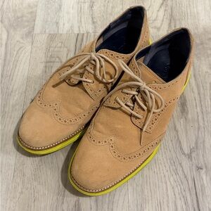 Cole Haan Lunargrand Men's Tan Suede Brogue Shoes sz 9